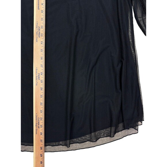 Sese Code Womens Ruffle 3/4 Sleeve Mesh Loose Black Size‎ 2XL Top New Lined - Picture 7 of 7
